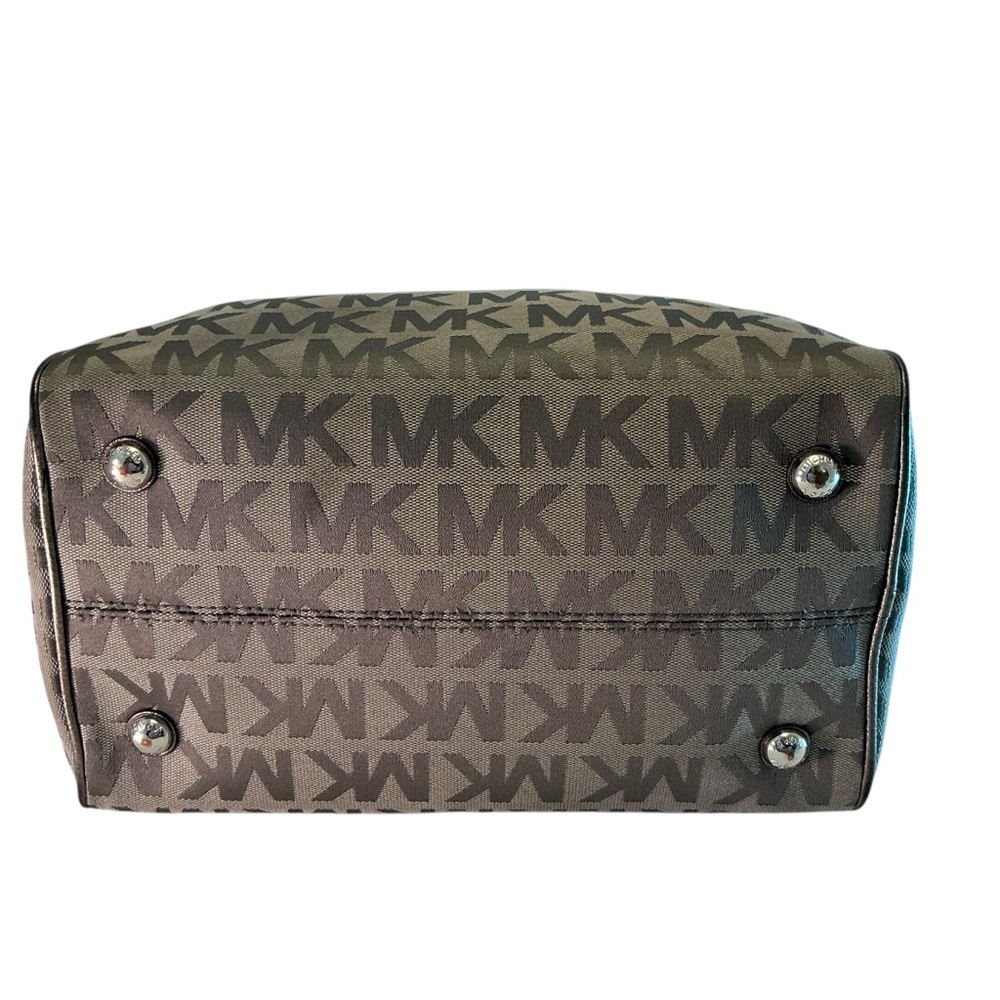 Michael Kors Med GRAYSON Satchel & Continental Wallet MK Logo ICE/Slate/Gun Gray - Picture 8 of 15